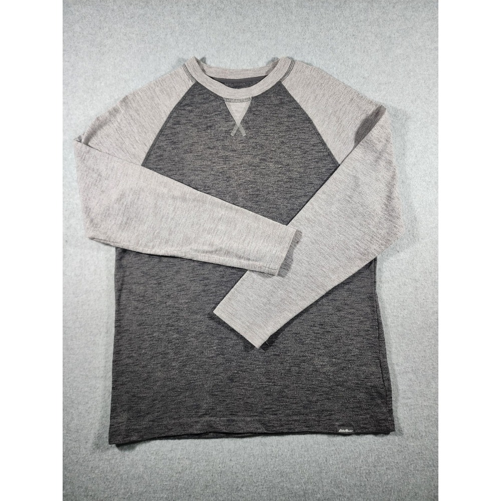 Eddie Bauer Men's Long Sleeve Shirt, M, Gray, Pullover